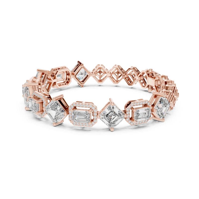 Diamond bracelets design GJ-B-0037, shown in rose gold