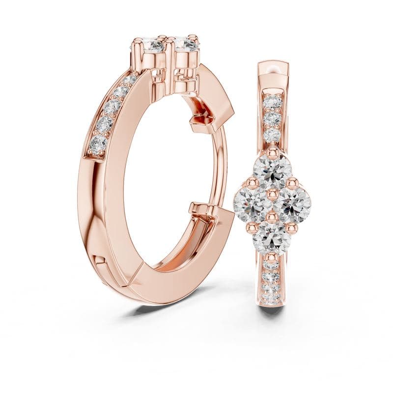 Diamond earrings design GJ-E-0001, shown in rose gold