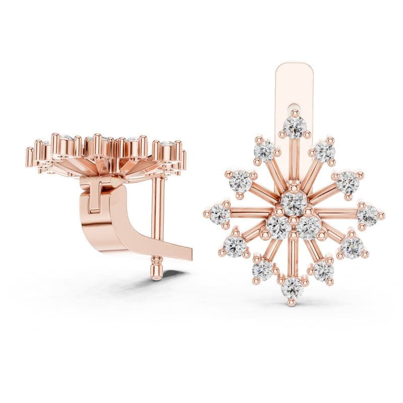 Diamond earrings design GJ-E-0002, shown in rose gold