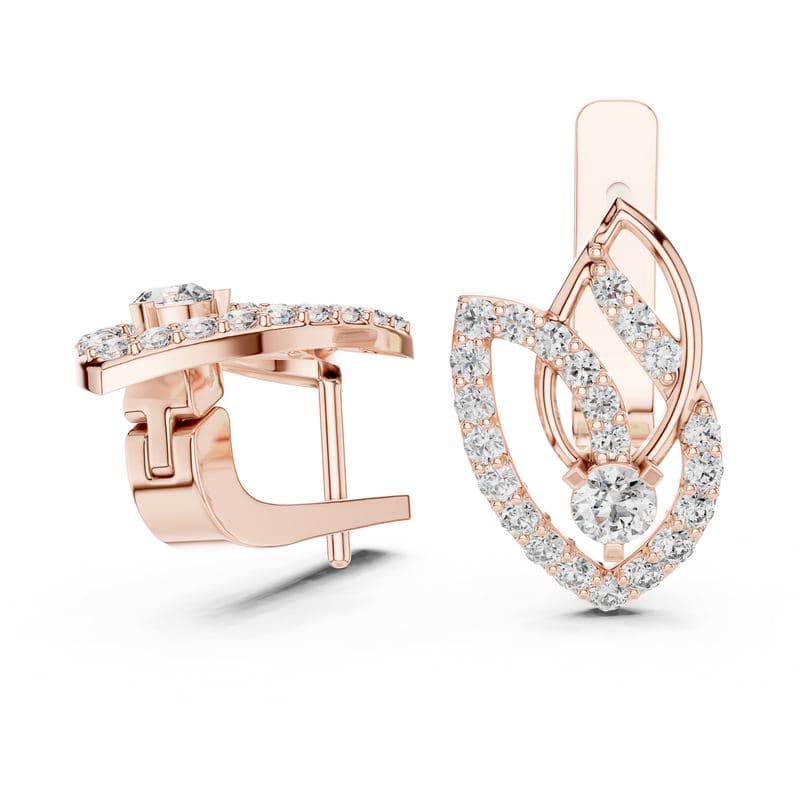 Diamond earrings design GJ-E-0004, shown in rose gold