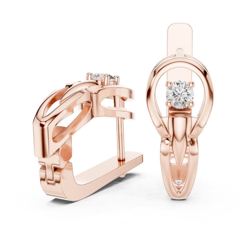 Diamond earrings design GJ-E-0006, shown in rose gold