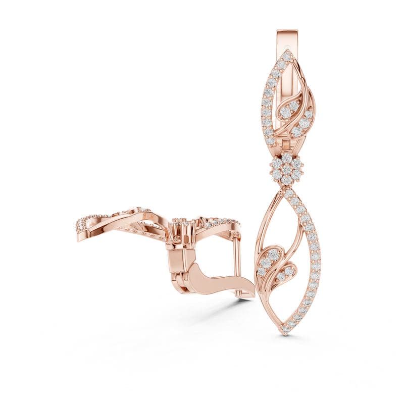 Diamond earrings design GJ-E-0008, shown in rose gold