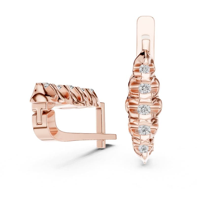 Diamond earrings design GJ-E-0009, shown in rose gold