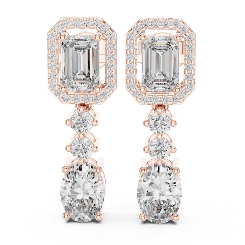 Diamond earrings design GJ-E-0010, shown in rose gold