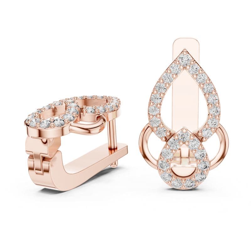 Diamond earrings design GJ-E-0011, shown in rose gold