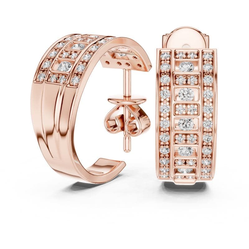 Diamond earrings design GJ-E-0012, shown in rose gold