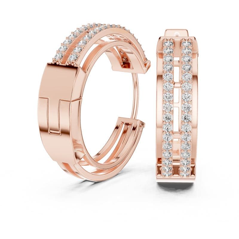 Diamond earrings design GJ-E-0014, shown in rose gold