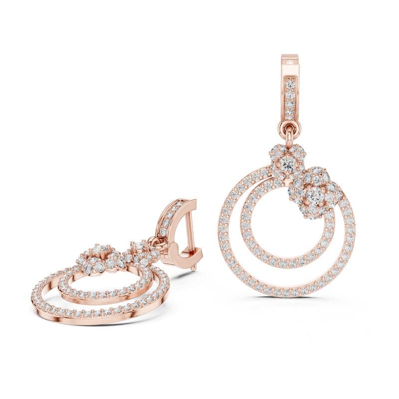 Diamond earrings design GJ-E-0015, shown in rose gold