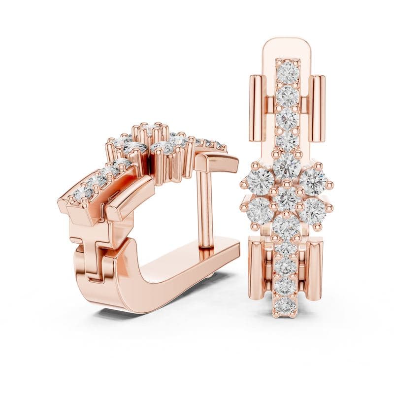 Diamond earrings design GJ-E-0016, shown in rose gold
