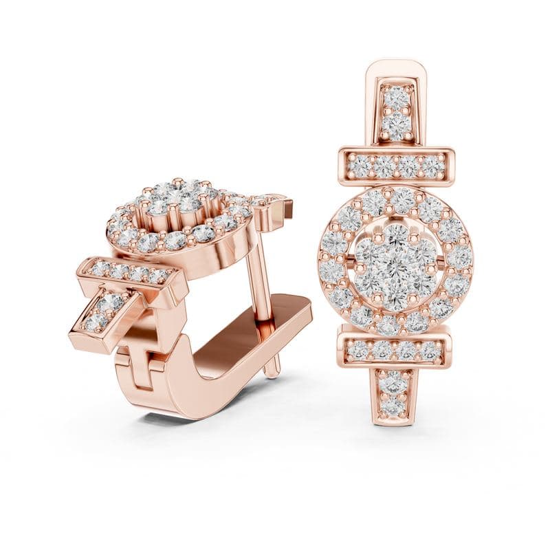 Diamond earrings design GJ-E-0017, shown in rose gold