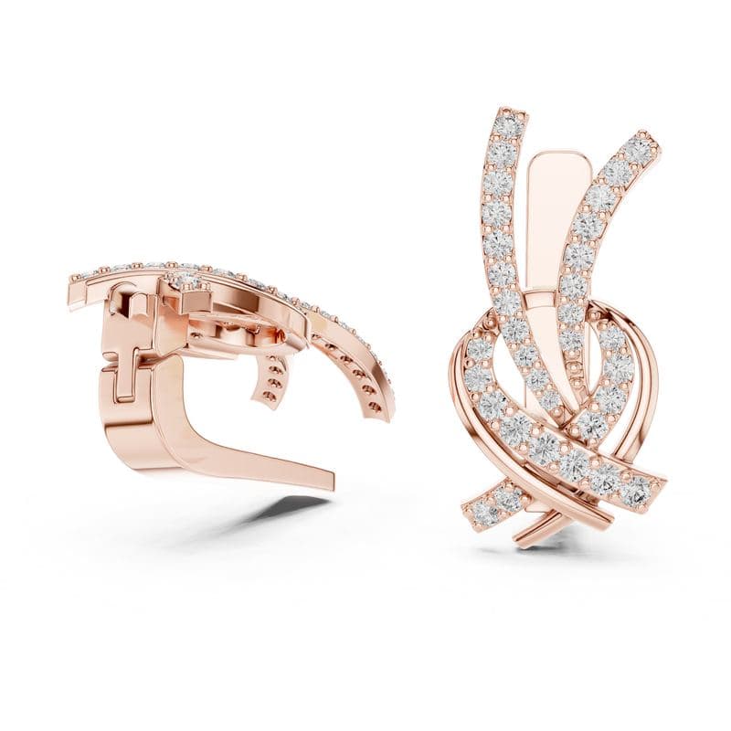 Diamond earrings design GJ-E-0018, shown in rose gold