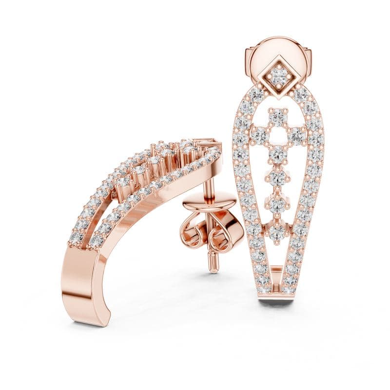 Diamond earrings design GJ-E-0019, shown in rose gold