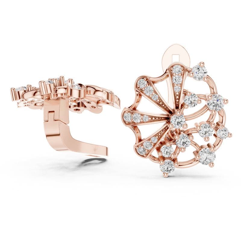 Diamond earrings design GJ-E-0021, shown in rose gold
