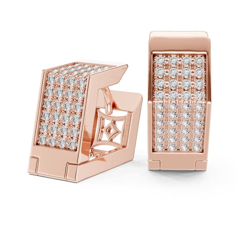 Diamond earrings design GJ-E-0024, shown in rose gold
