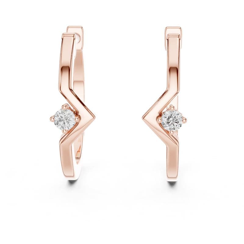 Diamond earrings design GJ-E-0025, shown in rose gold