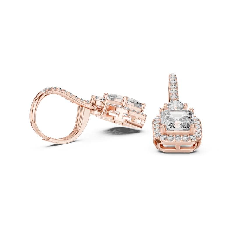 Diamond earrings design GJ-E-0026, shown in rose gold
