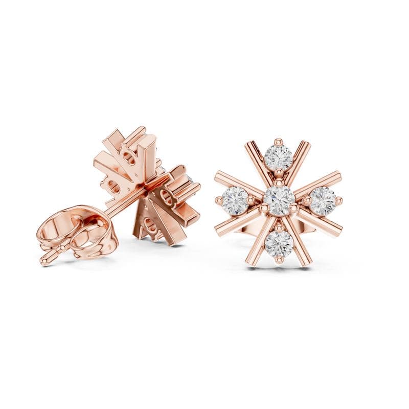 Diamond earrings design GJ-E-0027, shown in rose gold