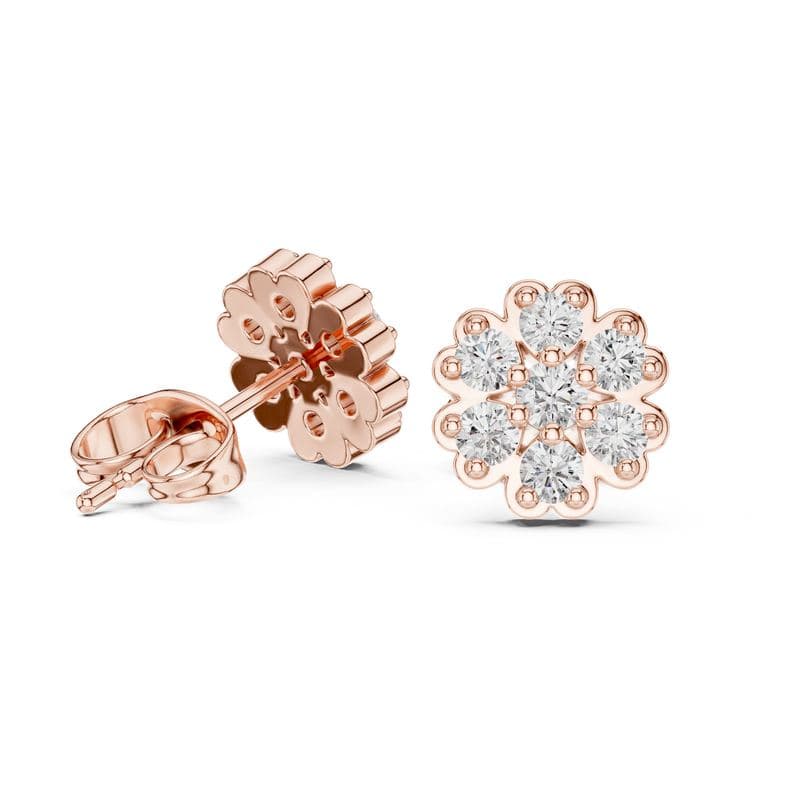 Diamond earrings design GJ-E-0028, shown in rose gold