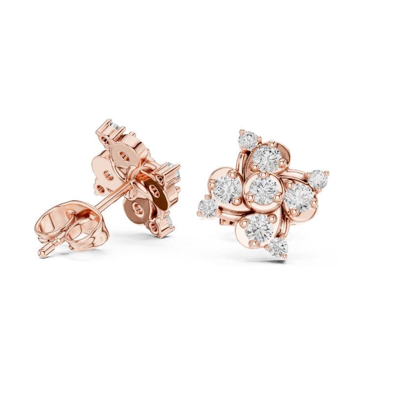 Diamond earrings design GJ-E-0029, shown in rose gold