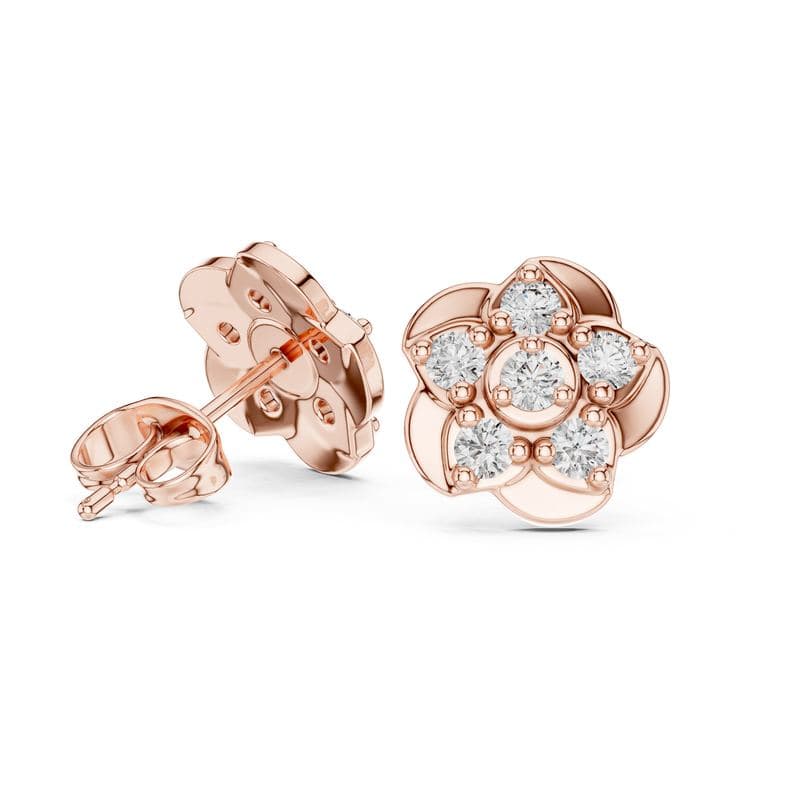 Diamond earrings design GJ-E-0030, shown in rose gold