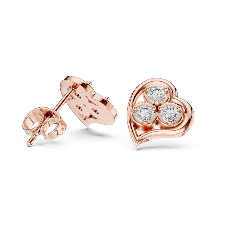 Diamond earrings design GJ-E-0031, shown in rose gold