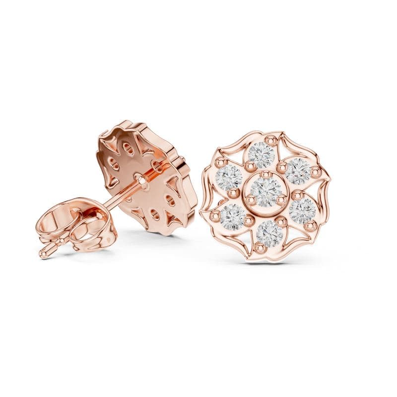 Diamond earrings design GJ-E-0032, shown in rose gold