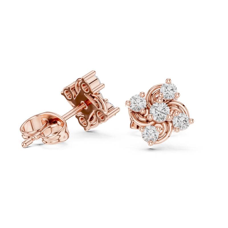 Diamond earrings design GJ-E-0033, shown in rose gold