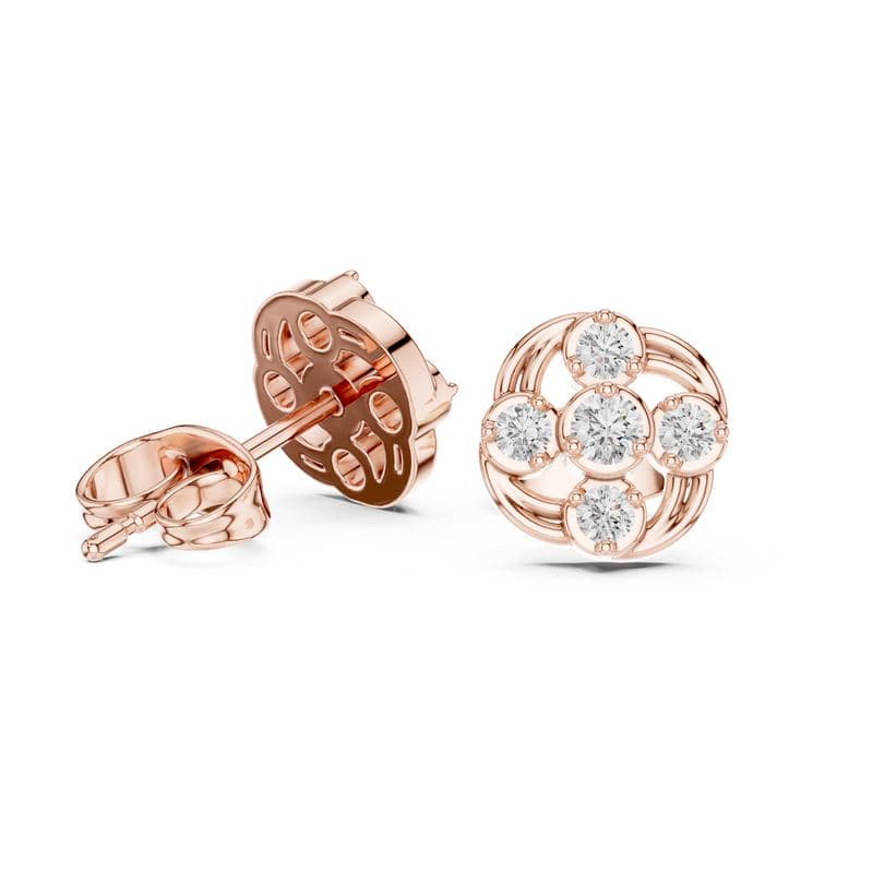 Diamond earrings design GJ-E-0034, shown in rose gold