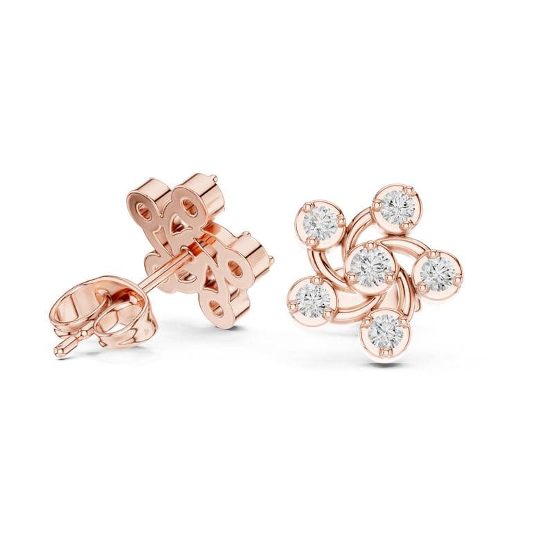 Diamond earrings design GJ-E-0035, shown in rose gold