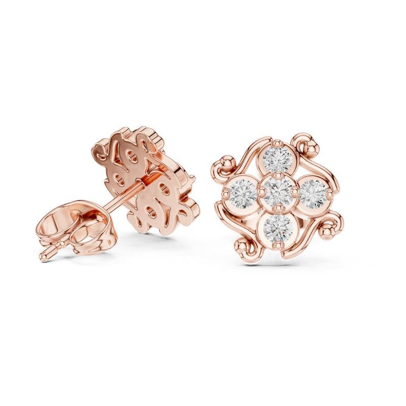Diamond earrings design GJ-E-0036, shown in rose gold