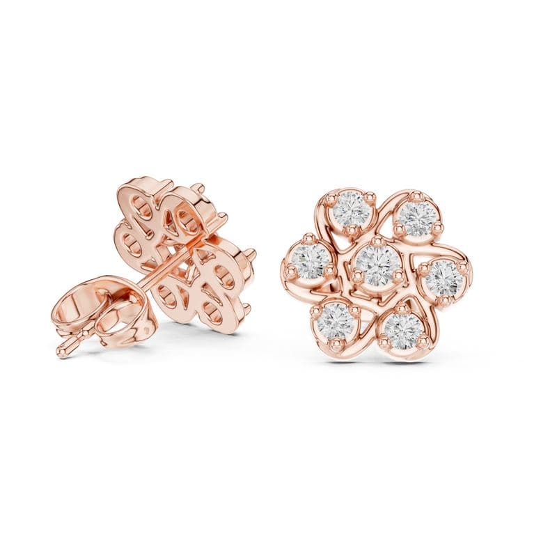Diamond earrings design GJ-E-0038, shown in rose gold