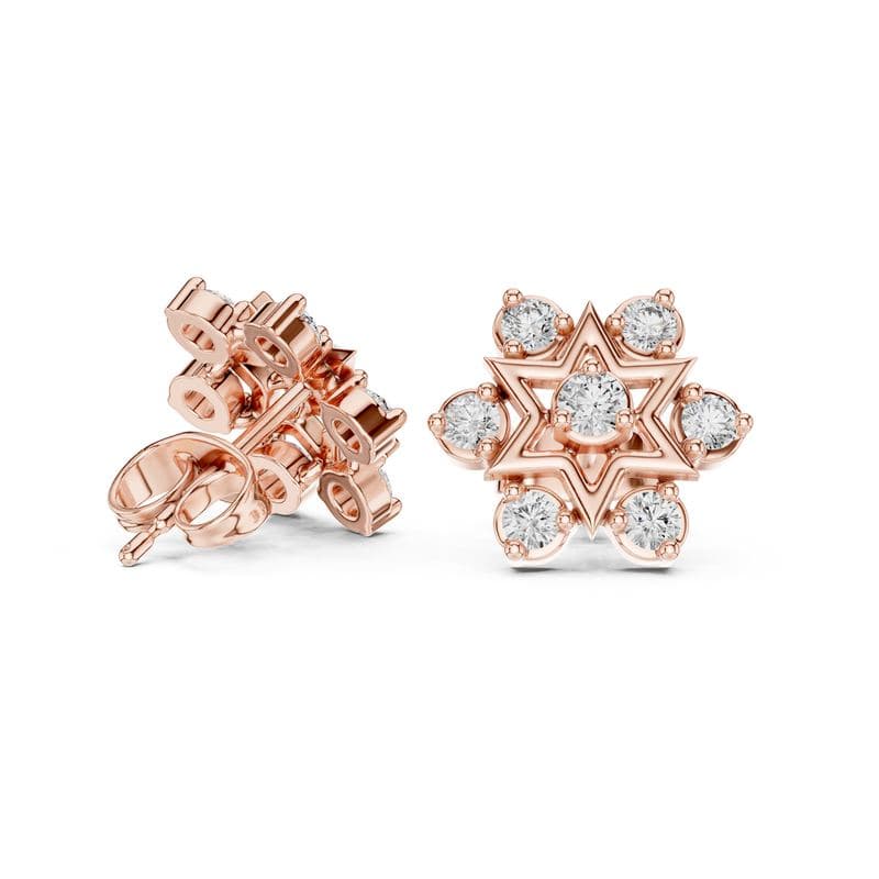 Diamond earrings design GJ-E-0039, shown in rose gold