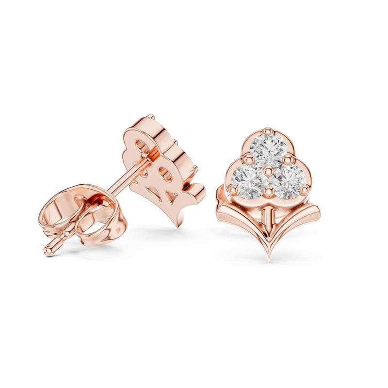 Diamond earrings design GJ-E-0040, shown in rose gold