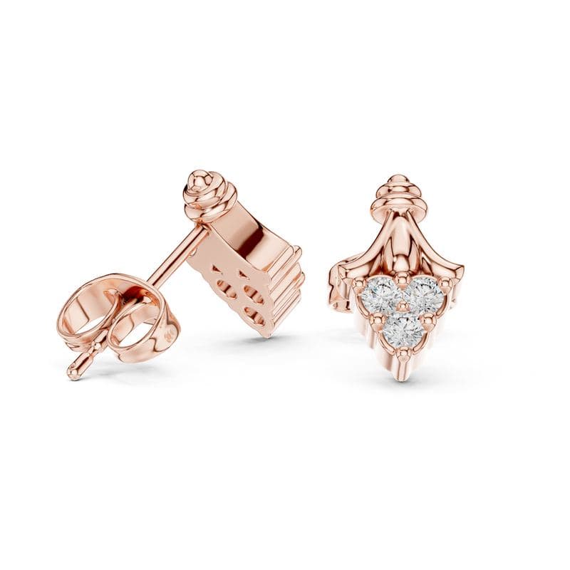 Diamond earrings design GJ-E-0041, shown in rose gold