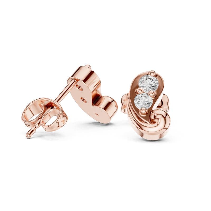 Diamond earrings design GJ-E-0042, shown in rose gold