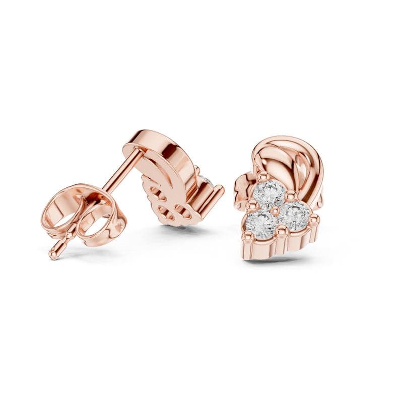 Diamond earrings design GJ-E-0043, shown in rose gold