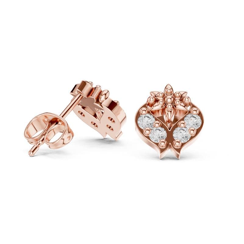 Diamond earrings design GJ-E-0044, shown in rose gold