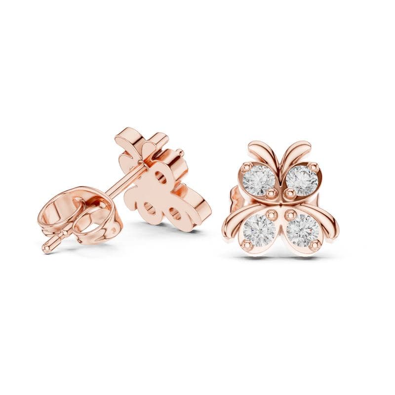 Diamond earrings design GJ-E-0045, shown in rose gold