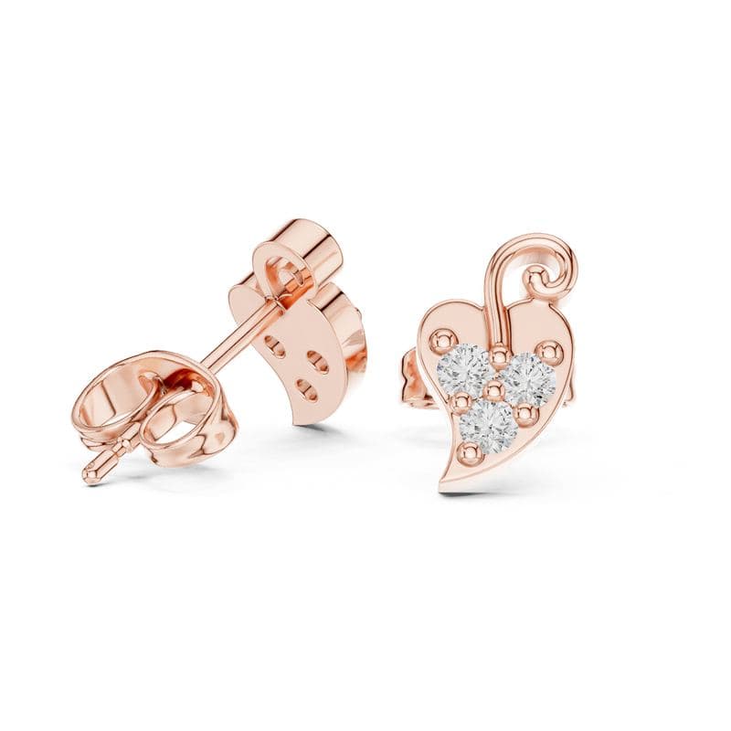 Diamond earrings design GJ-E-0046, shown in rose gold