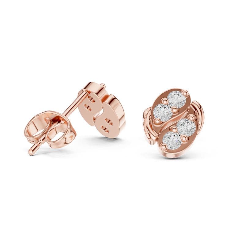 Diamond earrings design GJ-E-0047, shown in rose gold
