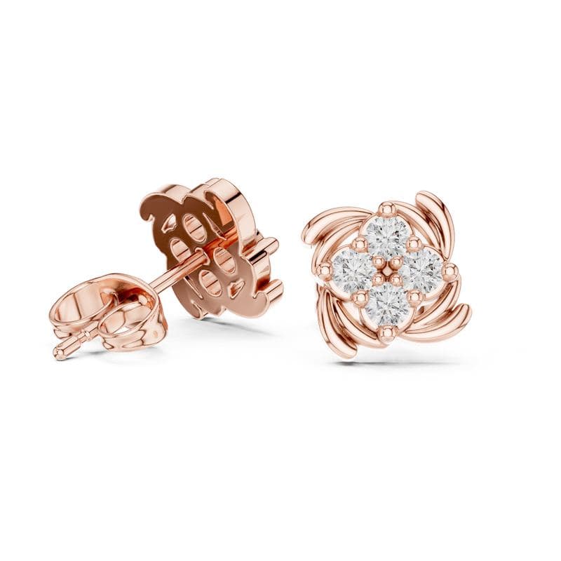 Diamond earrings design GJ-E-0048, shown in rose gold