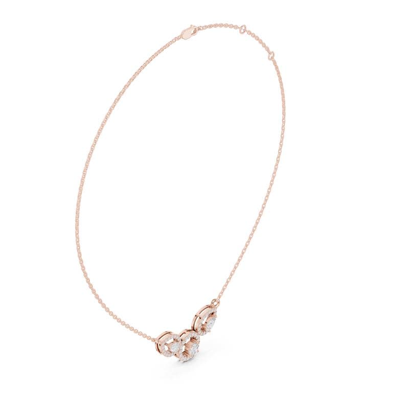 Diamond necklaces design GJ-N-0090, shown in rose gold