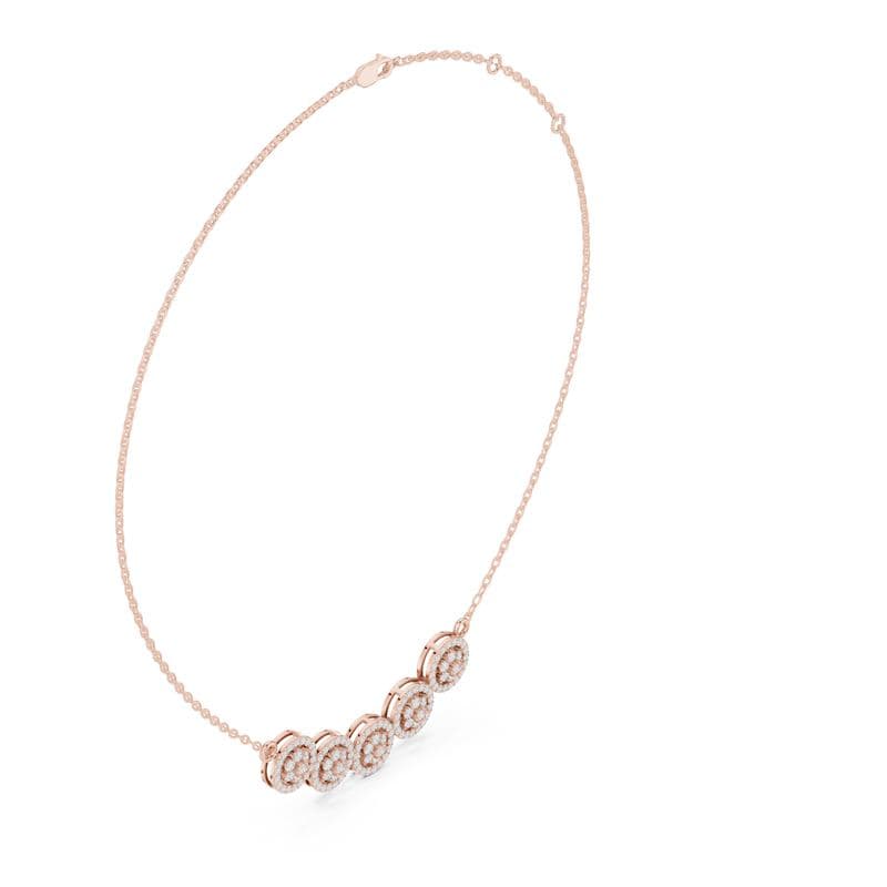 Diamond necklaces design GJ-N-0091, shown in rose gold