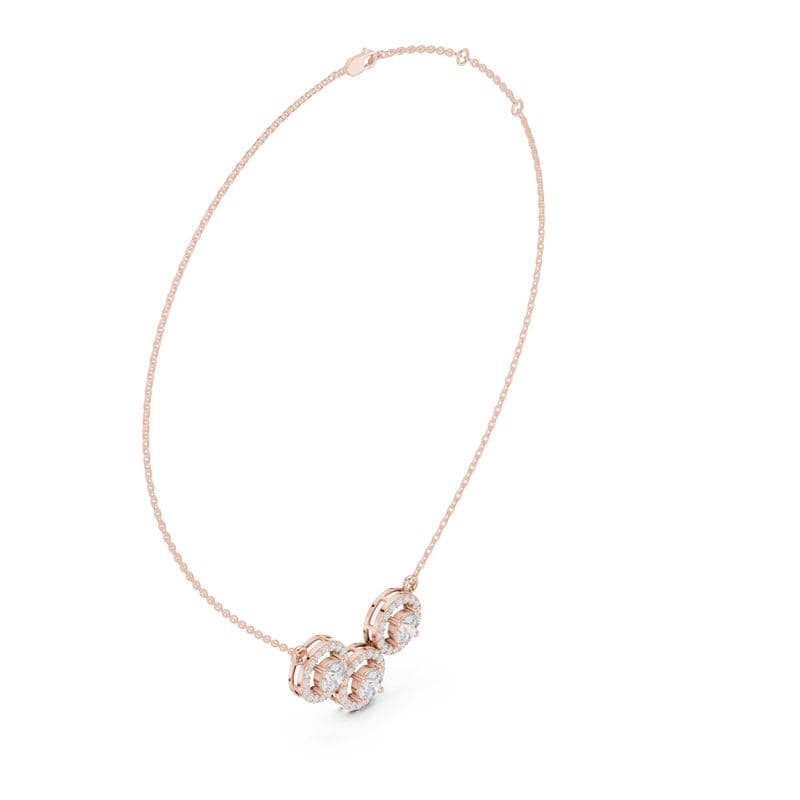 Diamond necklaces design GJ-N-0092, shown in rose gold