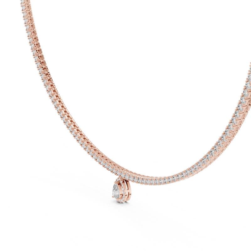 Diamond necklaces design GJ-N-0096, shown in rose gold