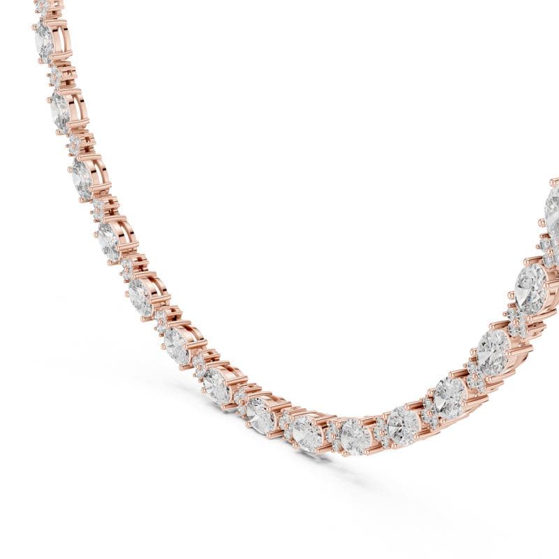 Diamond necklaces design GJ-N-0097, shown in rose gold