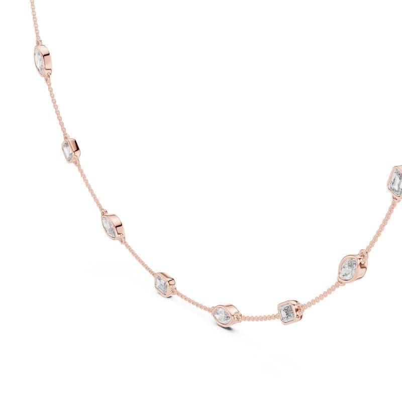 Diamond necklaces design GJ-N-0098, shown in rose gold