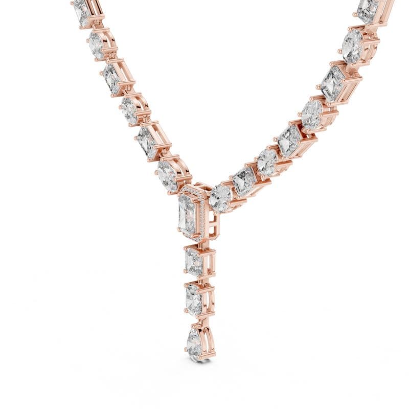 Diamond necklaces design GJ-N-0099, shown in rose gold