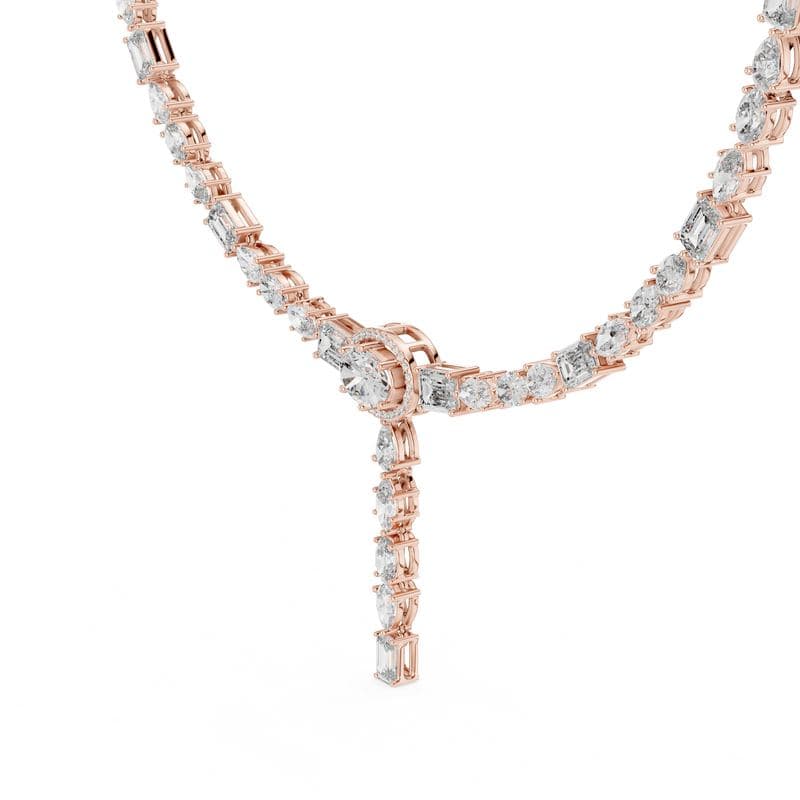 Diamond necklaces design GJ-N-0100, shown in rose gold