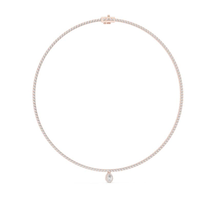 Diamond necklaces design GJ-N-0105, shown in rose gold